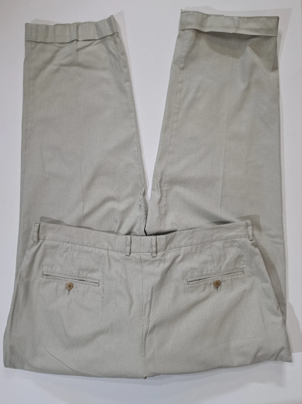 Vintage Bobby Jones‎ Pants Mens 42 Cream Grey Houndstooth Double Pleated Preppy